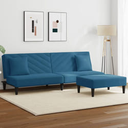Vidaxl - Set di Divani 2 pz con Cuscini Blu in Velluto 22558