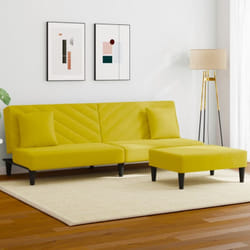Vidaxl - Set di Divani 2 pz con Cuscini Giallo in Velluto 66806