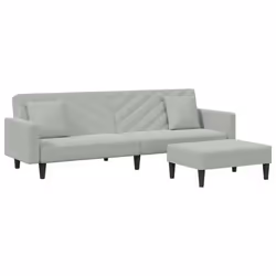 VidaXL 3216268, Grigio, Schiuma, Plastica, Poliestere, Legno, 77 cm, 55 cm, 31 cm