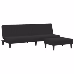 vidaXL Set di Divani 2 pz Nero in Velluto - Vista aggiuntiva 2