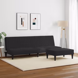 vidaXL Set di Divani 2 pz Nero in Velluto - Vista aggiuntiva 3