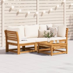 vidaXL Set Mobili da Giardino 3pz con Cuscini Legno Massello di Acacia