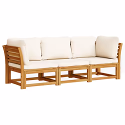 vidaXL Set Mobili da Giardino 3pz con Cuscini Legno Massello di Acacia - Vista aggiuntiva 2