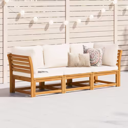vidaXL Set Mobili da Giardino 3pz con Cuscini Legno Massello di Acacia - Vista aggiuntiva 3