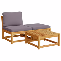 Set Salotto da Giardino 6 pz con Cuscini in Massello di Acaciacod mxl 116833 - Vista aggiuntiva 3