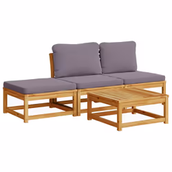 Set Salotto da Giardino 4pz con Cuscini Legno Massello Acaciacod mxl 116323 - Vista aggiuntiva 2