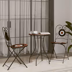 VidaXL 3216355 set mobili da esterno Terracotta, Bianco - Vista aggiuntiva 2