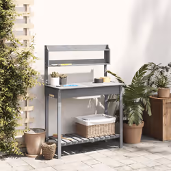 Tavolo Invaso con Lavello Grigio 147,5x44x139,5 Massello Abetecod mxl 90739 - Vista aggiuntiva 3