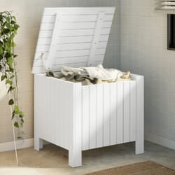 vidaXL Contenitore con Coperchio RANA Bianco 60x49x54 cm Massello Pino