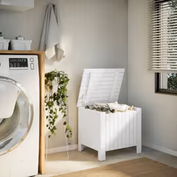 vidaXL Contenitore con Coperchio RANA Bianco 60x49x54 cm Massello Pino - Vista aggiuntiva 3