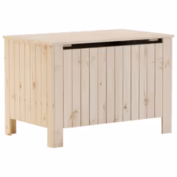 vidaXL Contenitore con Coperchio RANA 80x49x54 cm Legno Massello Pino - Vista aggiuntiva 2