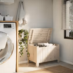 vidaXL Contenitore con Coperchio RANA 80x49x54 cm Legno Massello Pino - Vista aggiuntiva 3