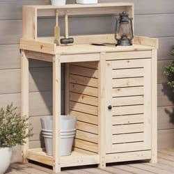 Tavolo Invaso con Ripiani 82,5x50x109,5 cm Legno Massello Pino Vidaxl 90113