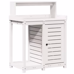 Tavolo Invaso con Ripiani Bianco 82,5x50x109,5 cm Massello Pinocod mxl 91371 - Vista aggiuntiva 2
