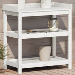 Tavolo Invaso con Ripiani Bianco 82,5x45x86,5 cm Massello Pino Vidaxl 55999