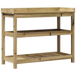 Tavolo Invaso con Ripiani 108x45x86,5 cm Legno Impregnato Pinocod mxl 115339 - Vista aggiuntiva 2