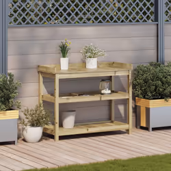 Tavolo Invaso con Ripiani 108x45x86,5 cm Legno Impregnato Pinocod mxl 115339 - Vista aggiuntiva 3