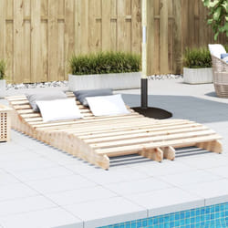 Lettini Prendisole 2pz 205x60x31,5 cm in Legno Massello di Pino Vidaxl 73951