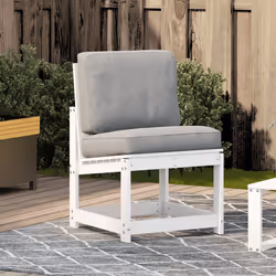 Sedia da Giardino Bianca 50,5x55x77 cm Legno Massello di Pinocod mxl 116719 - Vista aggiuntiva 3