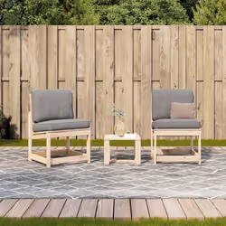 Set Salotto da Giardino 3 pz in Legno Massello di Pinocod mxl 91308 - Vista aggiuntiva 3