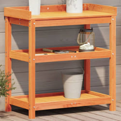 Tavolo Invaso con Ripiani Marrone 82,5x45x86,5 cm Massello Pino Vidaxl 12899