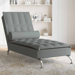 Vidaxl - Chaise Longue Massaggi con Capezzale Grigio Scuro in Tessuto 335152