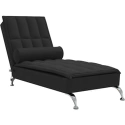 Vidaxl - Chaise Longue Massaggi con Capezzale Nero in Tessuto