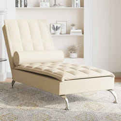 Vidaxl - Chaise Longue Massaggi con Capezzale Crema in Tessuto 717217