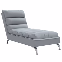 vidaXL Chaise Longue con Cuscini Grigio Chiaro in Tessuto - Vista aggiuntiva 2