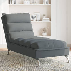 Vidaxl - Chaise Longue con Cuscini Grigio Scuro in Tessuto 247237