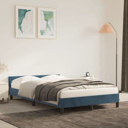 Giroletto con Testiera Blu Scuro 120x190 cm in Velluto Vidaxl 78485