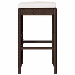 VidaXL 368685 sedia da esterno Terrazzo Seduta imbottita Rattan sintetico, Acciaio Crema, Bianco - Vista aggiuntiva 4