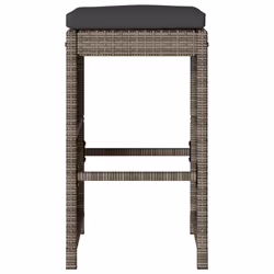 VidaXL 368690 sedia da esterno Terrazzo Seduta imbottita Rattan sintetico, Acciaio Grigio - Vista aggiuntiva 4