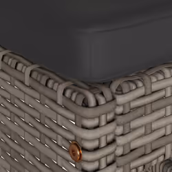 VidaXL 368690 sedia da esterno Terrazzo Seduta imbottita Rattan sintetico, Acciaio Grigio - Vista aggiuntiva 6