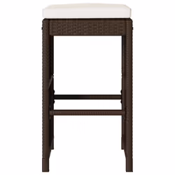 VidaXL 368691 sedia da esterno Terrazzo Seduta imbottita Rattan sintetico, Acciaio Crema, Bianco - Vista aggiuntiva 4
