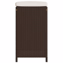 VidaXL 368691 sedia da esterno Terrazzo Seduta imbottita Rattan sintetico, Acciaio Crema, Bianco - Vista aggiuntiva 5