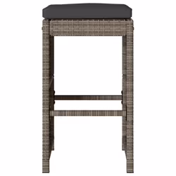 VidaXL 368693 sedia da esterno Terrazzo Seduta imbottita Rattan sintetico, Acciaio Grigio - Vista aggiuntiva 4
