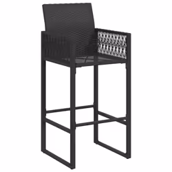 VidaXL 368702 sedia da esterno Terrazzo Seduta imbottita Rattan sintetico, Acciaio Nero - Vista aggiuntiva 4