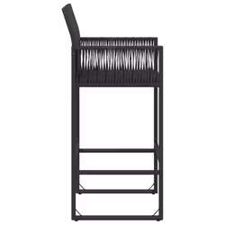 VidaXL 368702 sedia da esterno Terrazzo Seduta imbottita Rattan sintetico, Acciaio Nero - Vista aggiuntiva 6