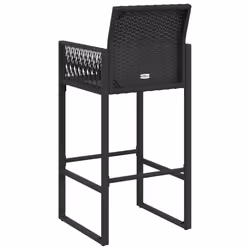 VidaXL 368702 sedia da esterno Terrazzo Seduta imbottita Rattan sintetico, Acciaio Nero - Vista aggiuntiva 7