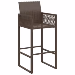 VidaXL 368703 sedia da esterno Terrazzo Seduta imbottita Rattan sintetico, Acciaio Marrone - Vista aggiuntiva 4