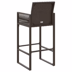VidaXL 368703 sedia da esterno Terrazzo Seduta imbottita Rattan sintetico, Acciaio Marrone - Vista aggiuntiva 7