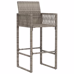 VidaXL 368704 sedia da esterno Terrazzo Seduta imbottita Rattan sintetico, Acciaio Grigio - Vista aggiuntiva 4
