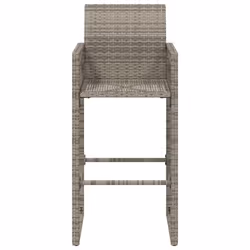 VidaXL 368704 sedia da esterno Terrazzo Seduta imbottita Rattan sintetico, Acciaio Grigio - Vista aggiuntiva 5