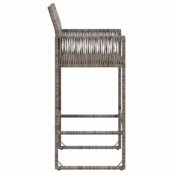 VidaXL 368704 sedia da esterno Terrazzo Seduta imbottita Rattan sintetico, Acciaio Grigio - Vista aggiuntiva 6