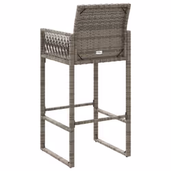 VidaXL 368704 sedia da esterno Terrazzo Seduta imbottita Rattan sintetico, Acciaio Grigio - Vista aggiuntiva 7