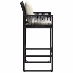 VidaXL 368705 sedia da esterno Terrazzo Seduta imbottita Rattan sintetico, Acciaio Crema, Bianco - Vista aggiuntiva 6