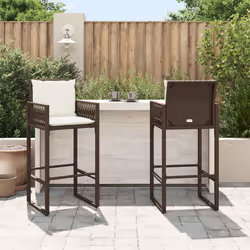 VidaXL 368706 sedia da esterno Terrazzo Seduta imbottita Rattan sintetico, Acciaio Crema, Bianco