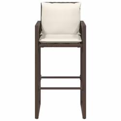 VidaXL 368706 sedia da esterno Terrazzo Seduta imbottita Rattan sintetico, Acciaio Crema, Bianco - Vista aggiuntiva 5