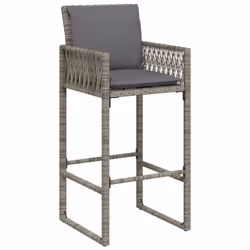 VidaXL 368707 sedia da esterno Terrazzo Seduta imbottita Rattan sintetico, Acciaio Grigio - Vista aggiuntiva 4
